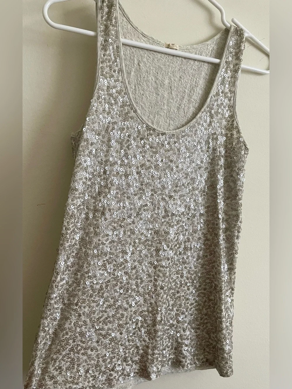 📐 J. Crew Silver Sequin Scoop Tank 📐